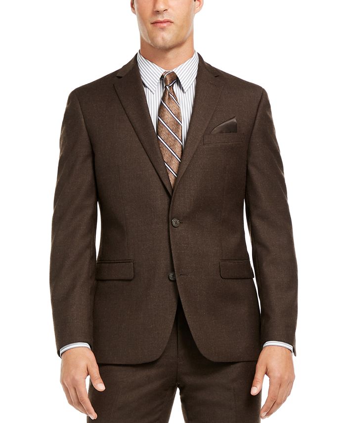 Bar III Men's Slim-Fit Brown Textured Suit Separate Jacket, Created for ...