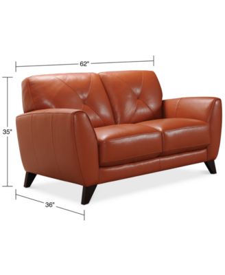 Myia 62&amp;quot; Leather Loveseat, Created for Macy&#39;s