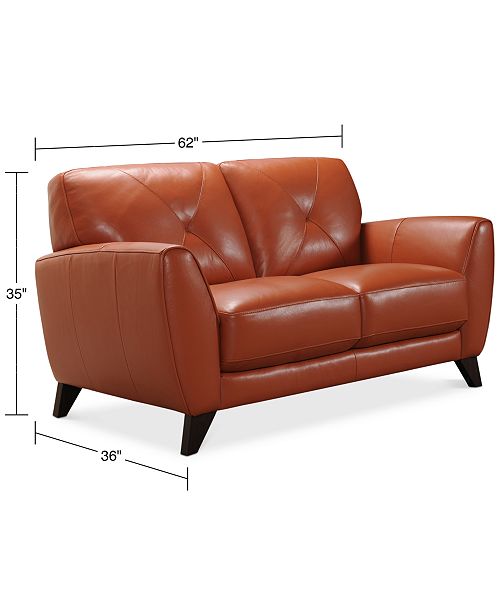 Myia 62 Leather Loveseat Created For Macy S