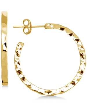 image of Essentials Hammered C-Hoop in Fine Silver Plate Earrings