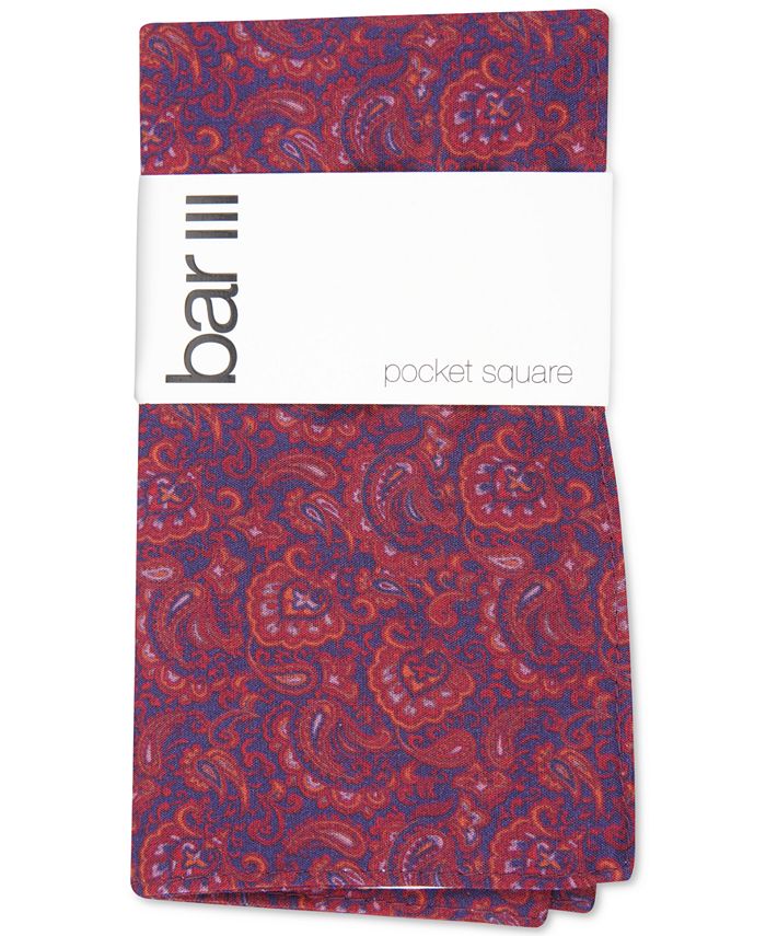Bar III Men's Stewart Paisley Pocket Square, Created for Macy's Macy's