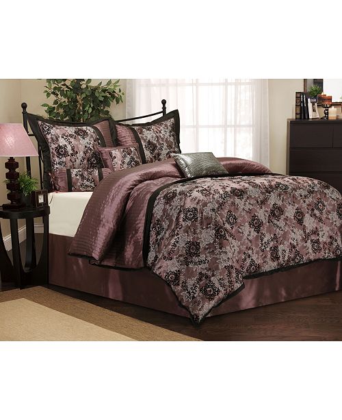 Nanshing Versailles 7Piece Purple California King Comforter Set