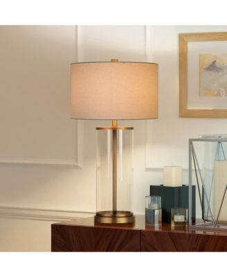 Rowan Table Lamp In Glass And Antique Brass