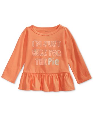 First Impressions - Baby Girls Cotton Pie Peplum-Hem T-Shirt