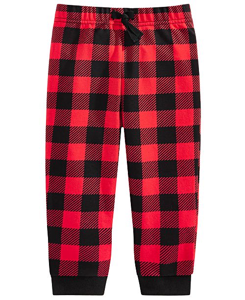 First Impressions Toddler Boys Buffalo-Plaid Jogger Pants, Created For ...
