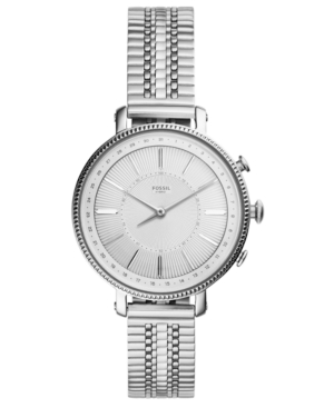 image of Fossil Women-s Tech Cameron Stainless Steel Bracelet Hybrid Smart Watch 36mm