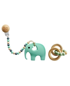 3 Stories Trading Tiny Teethers Infant Silicone And Beech Rattle And Teether Gift Set Elephant