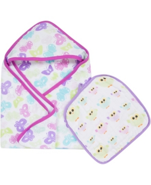 Miracle Baby Boys and Girls Muslin Hooded Towel Washcloth Set
