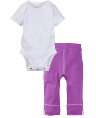 Miracle Baby Boys and Girls Short Sleeve Bodysuit and Pant Outfit - Purple