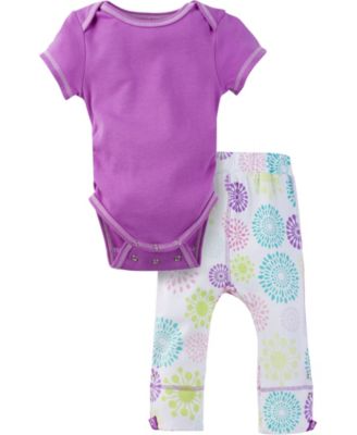 Miracle Baby Boys and Girls Short Sleeve Bodysuit and Pant Outfit - Purple