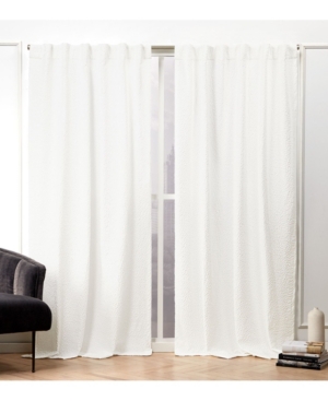 Nicole Miller Textured Matelasse Hidden Tab Top Curtain Panel Pair, 50" X 84" In Off White