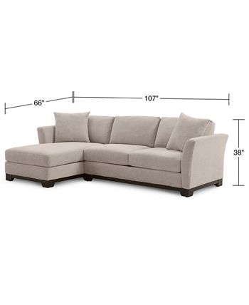Furniture - Elliot II 107" 2-Pc. Fabric Apartment Sofa Chaise Sectional