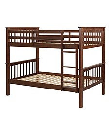 Solid Pine Wood Twin Over Twin Bunk Bed