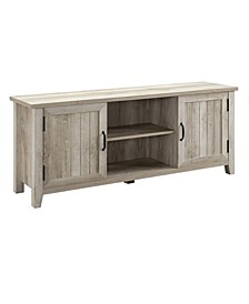Modern Farmhouse Grooved Door TV Stand