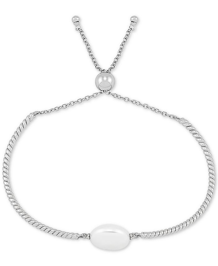 Macy's - Cultured Freshwater Pearl (13mm) Bolo Bracelet in Sterling Silver