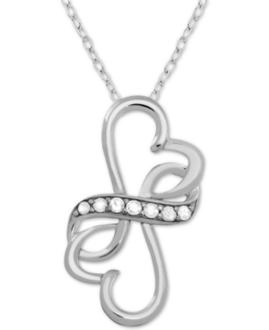 image of Diamond (1/10 ct. t.w.) Double Heart Infinity 18