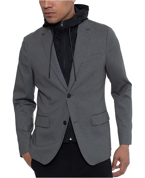 Kenneth Cole Men S Tech Blazer With Removable Full Zip Hoodie