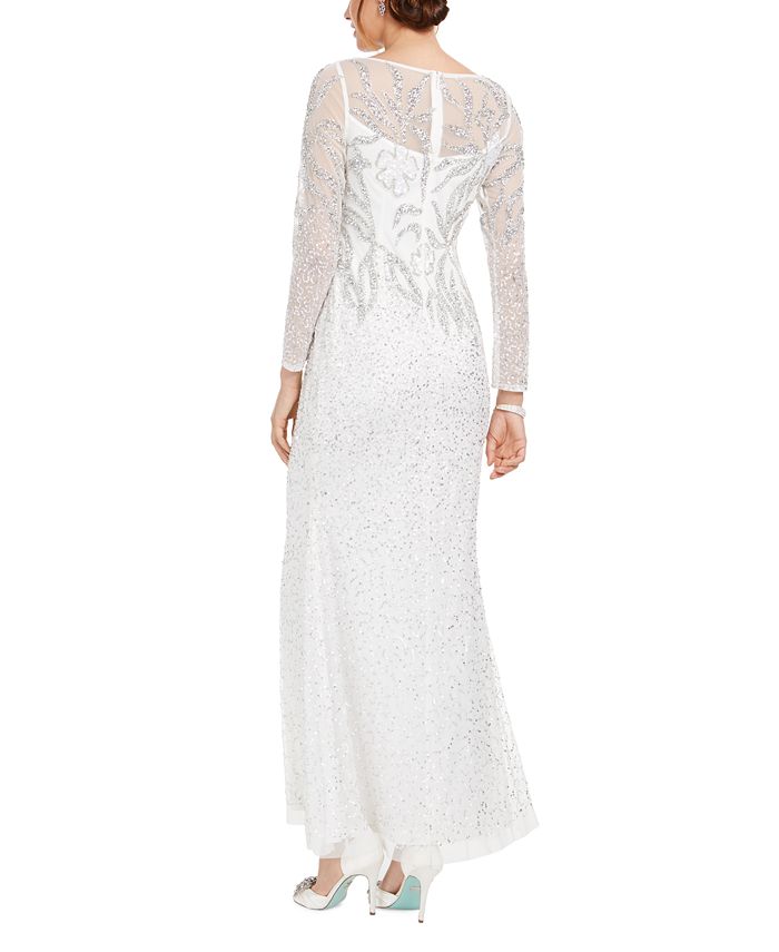 Adrianna Papell Embellished Illusion Gown & Reviews - Dresses - Women ...