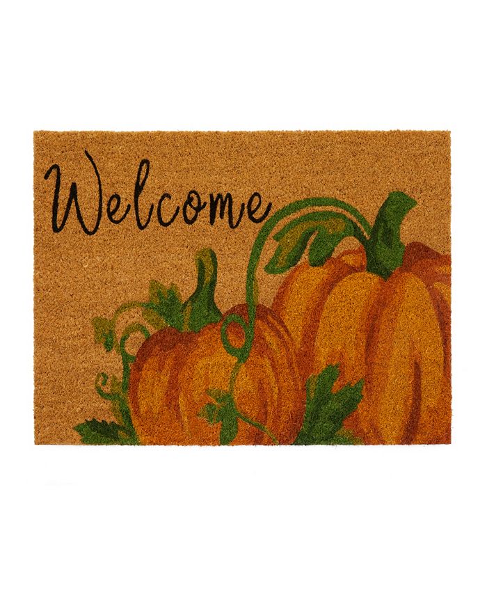 Elrene Welcome Pumpkin Coir Doormat - Macy's