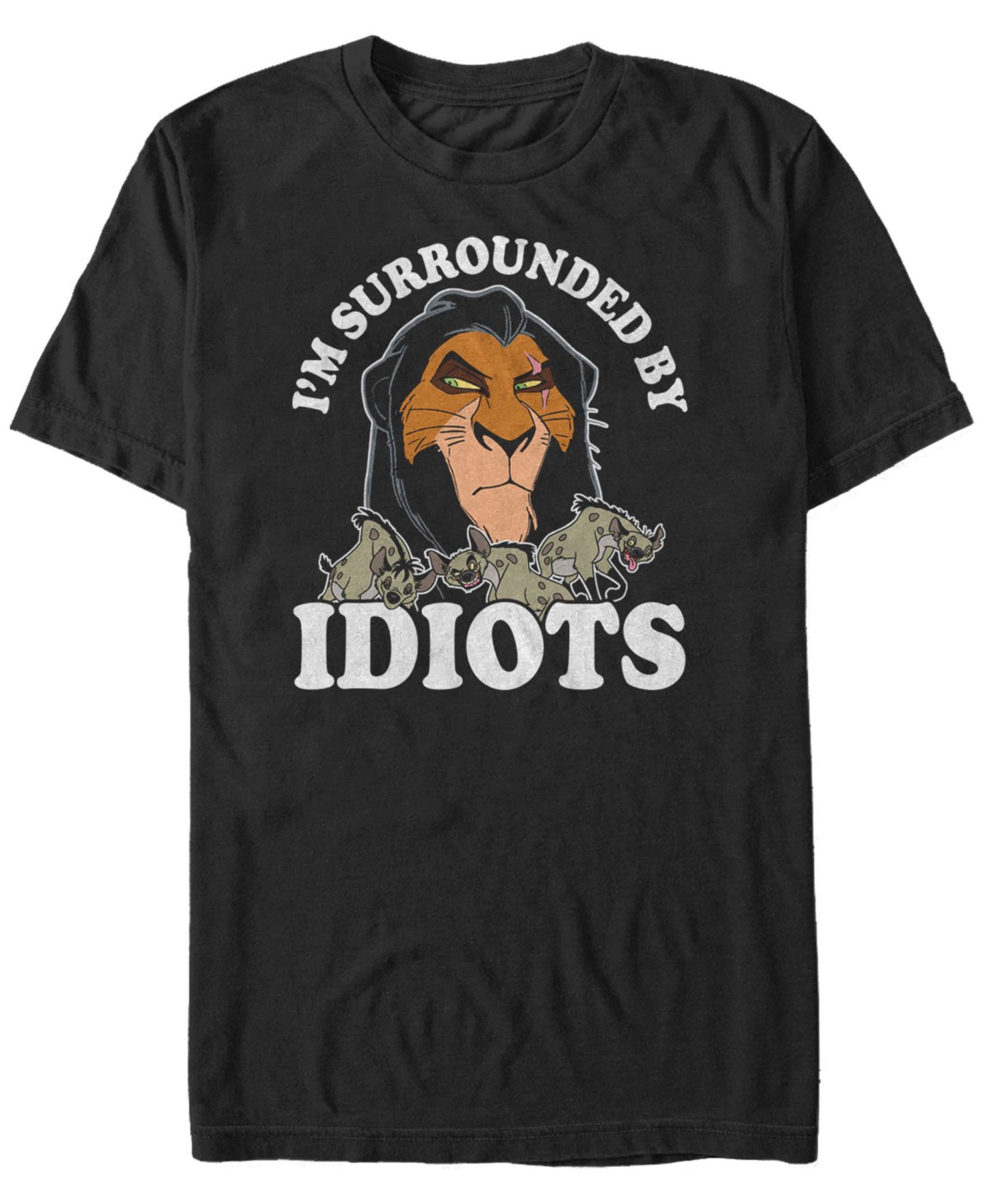Мужская футболка Fifth Sun Disney Lion King Scar Hyenas Surrounded By Idiots Short Sleeve, цвет: Чёрный — фото 1