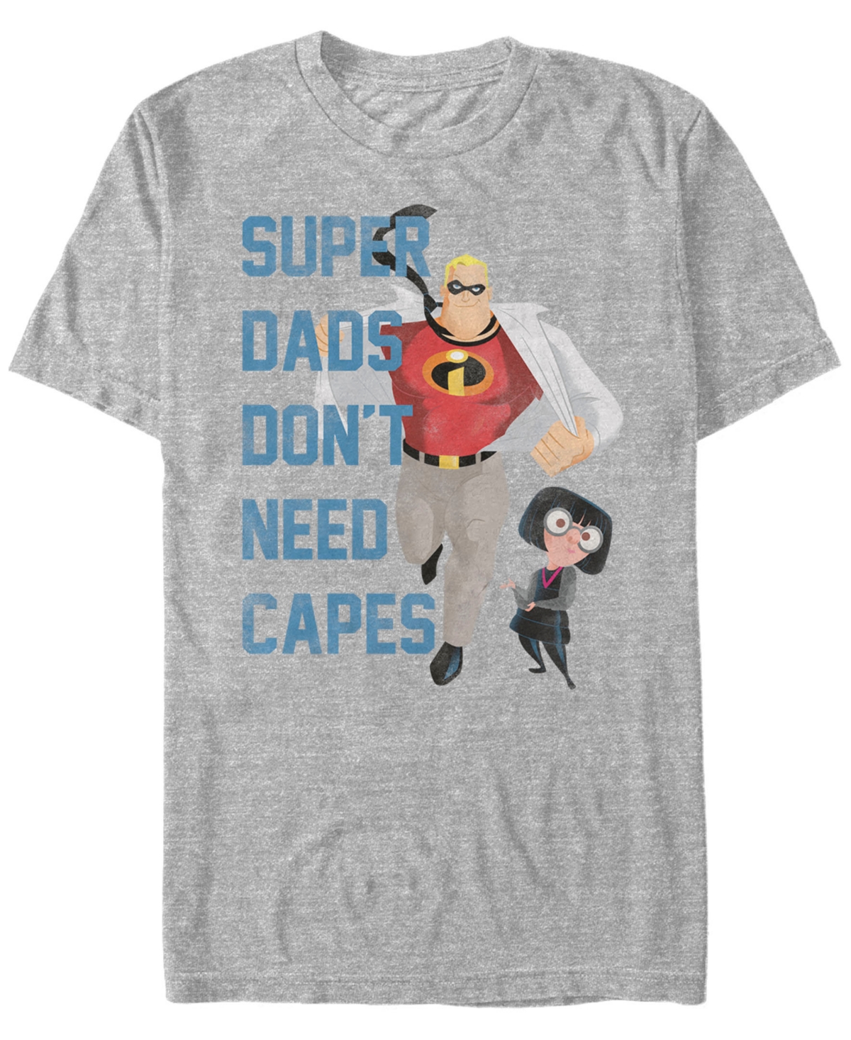 Pixar Men's The Incredibles Dads Don't Need Capes Short Sleeve T-Shirt - Athletic H