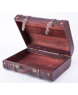 Decorative Wooden Leather Suitcase