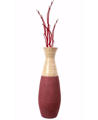 Handcrafted Bamboo Floor Vase, 31.5" Tall