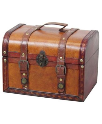 Shop Vintiquewise Decorative Leather Small Treasure Box Collection In Brown