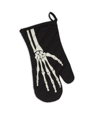 Skeleton Print Apron Oven Mitt Kitchen Set