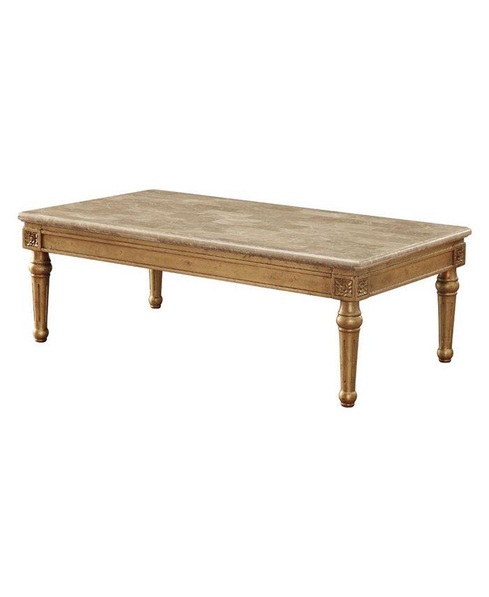 Benzara Traditional Style Wood and Marble Coffee Table Macy's