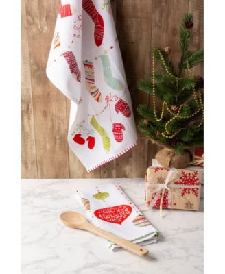 Assorted X-mas Trimmings Printed Dishtowel Set