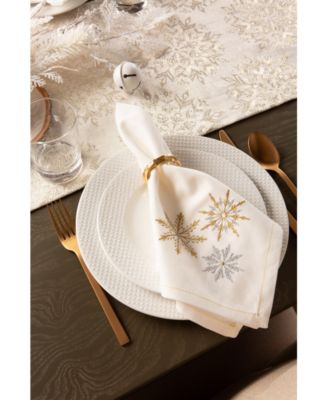 Sparkle Snowflakes Embroidered Napkin, Set of 6