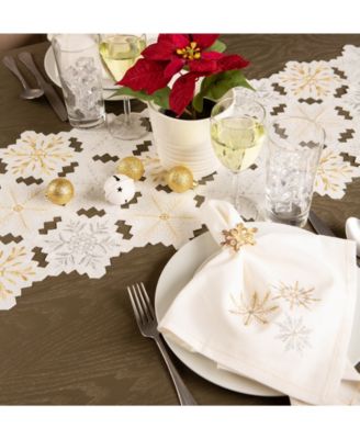 Sparkle Snowflakes Embroidered Napkin, Set of 6