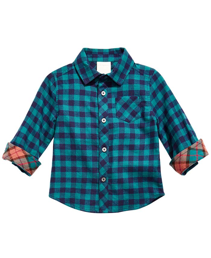 First Impressions Baby Boys Cotton Plaid Shirt, Created for Macy's - Macy's