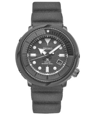 Seiko - Men's Solar Prospex Diver Gray Silicone Strap Watch 47mm