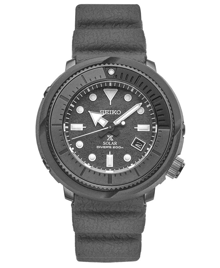 Seiko Men's Solar Prospex Diver Gray Silicone Strap Watch 47mm & Reviews -  All Watches - Jewelry & Watches - Macy's