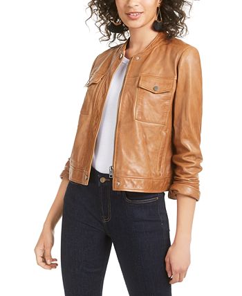 Lucky brand leather jacket womens online