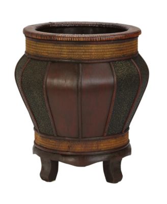 Decorative Wood Panel Planters - Set of 2