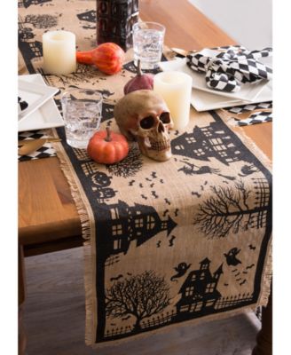 Haunted House Burlap Table Runner