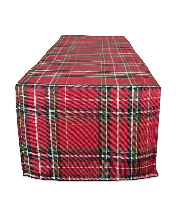 Design Imports Holiday Metallic Plaid Table Runner & Reviews - Table ...