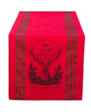 Design Imports Stag Christmas Print Table Runner