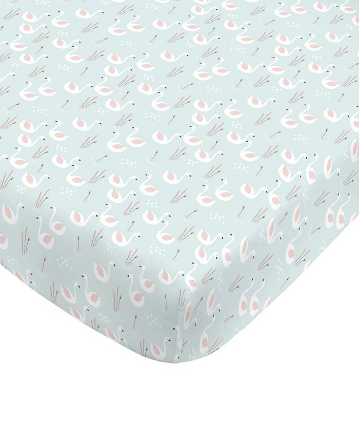 Macy's Swan Print Fitted Crib Sheet Macy's