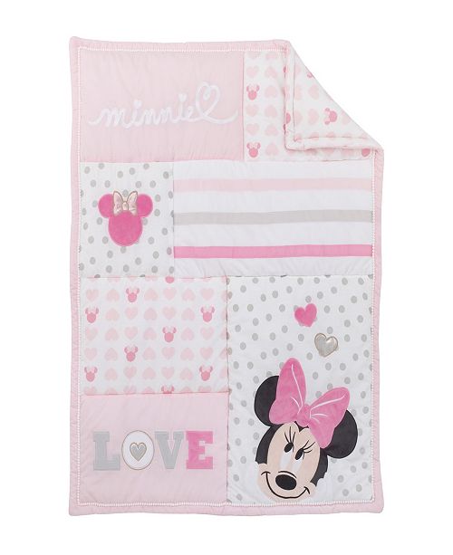 Disney Minnie Mouse Love To Love 3 Piece Crib Bedding Set