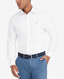 Men's Custom Fit New England Solid Oxford Shirt, Created for Macy's 