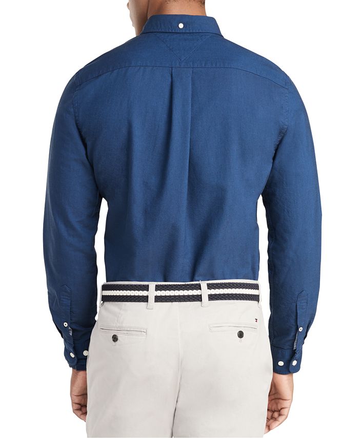 Tommy Hilfiger Men's Custom Fit New England Solid Oxford Shirt, Created for Macy's & Reviews