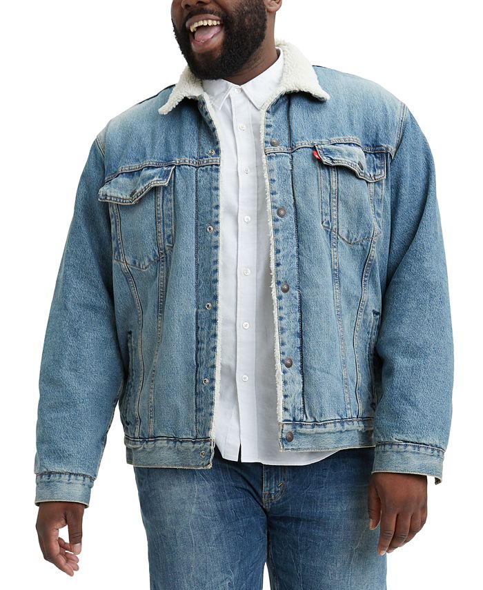 Levi's Men's Big & Tall Sherpa Fleece Trucker Jacket & Reviews - Coats &  Jackets - Men - Macy's