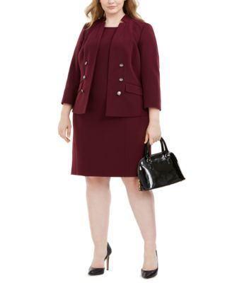 macy's plus size jacket dresses