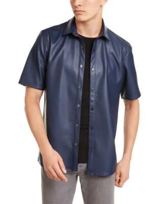 Alfani Men's Faux-Leather Shirt 