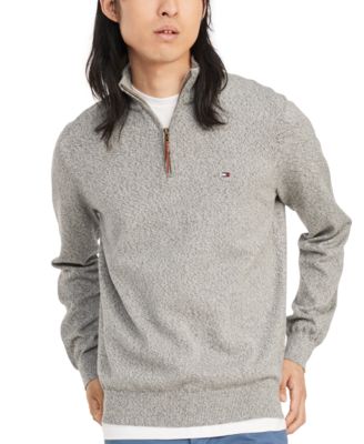 grey tommy hilfiger quarter zip