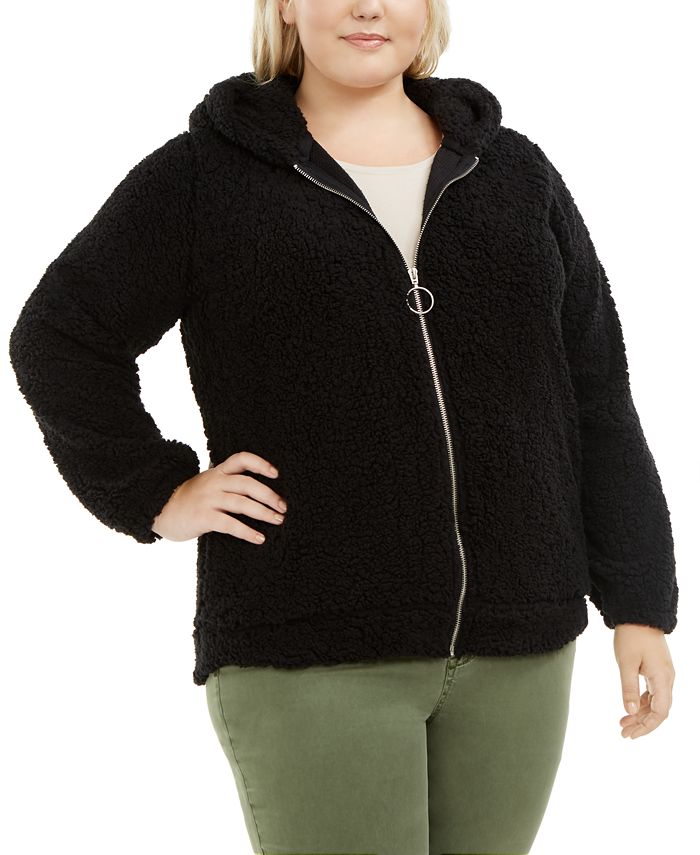 Gold Trendy Plus Size Hooded Fleece Jacket Macy's